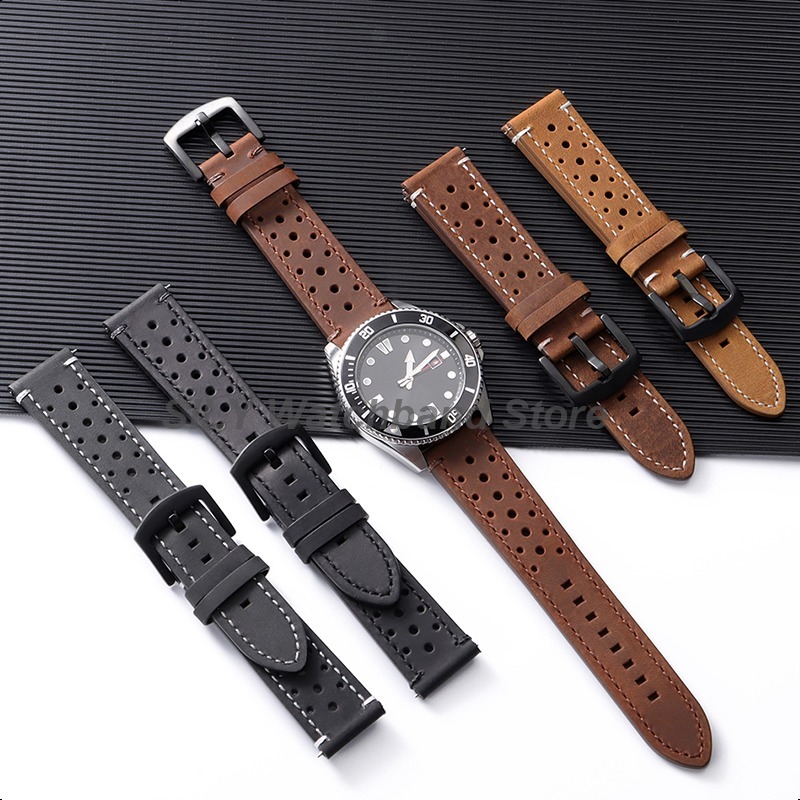Suede Strap Watch - for Seiko for Omega Cowhide Leather