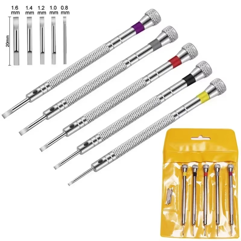 5pcs/Set 0.8-1.6mm Steel Screw - Spring Bar Tool Set recension och pris