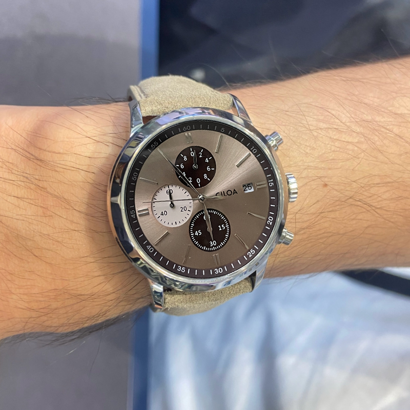 CILOA-Men Chronograph Watch Da - Suede Strap Watch recension och pris