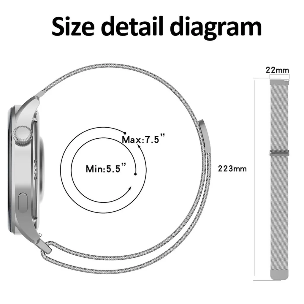 for SmartWatch watchband 20mm  - Milanese Loop Magnetic recension och pris